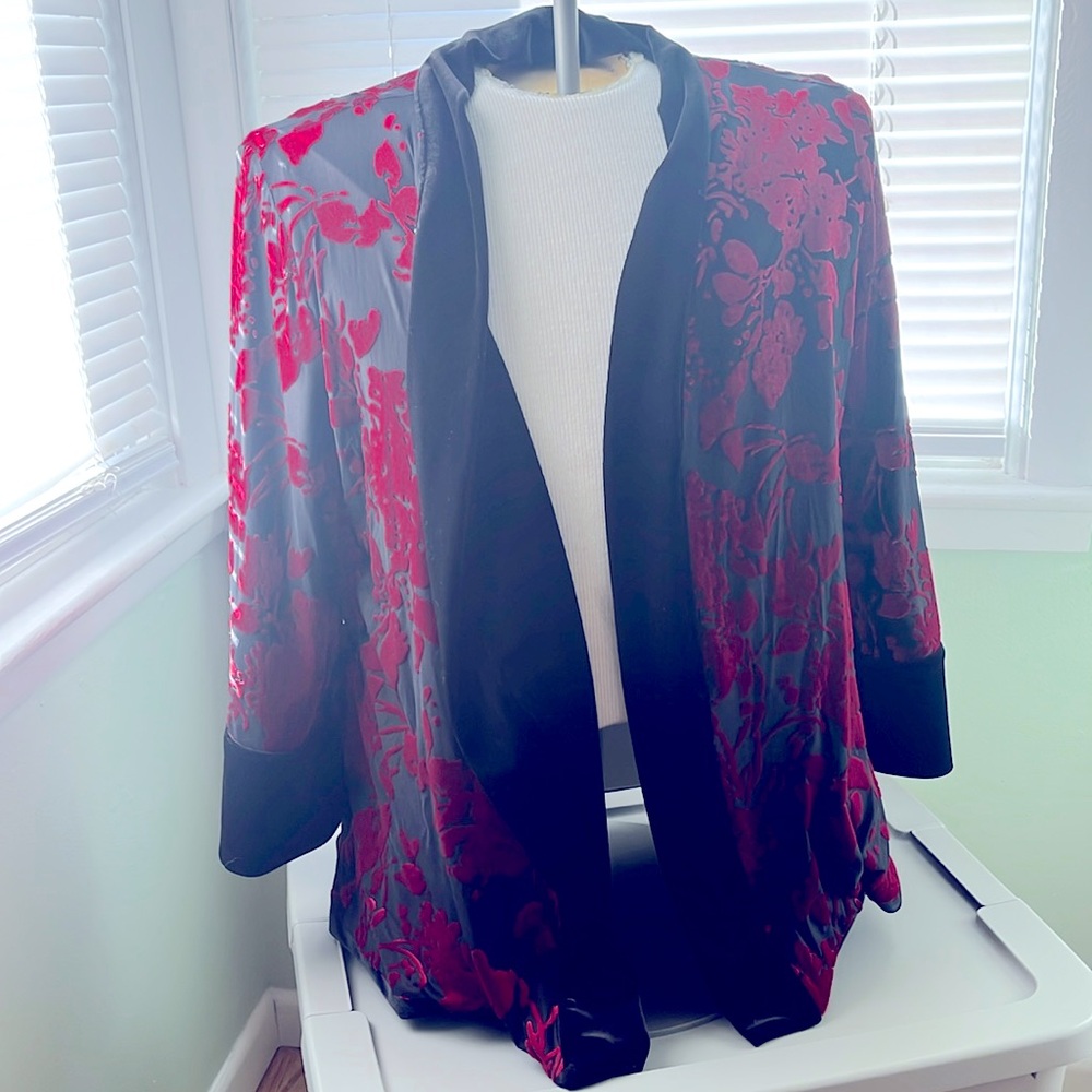 Elegant Red and Black Women's Top